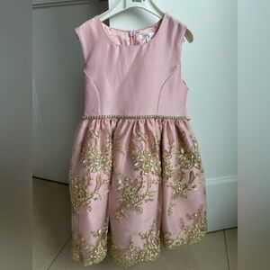 Tahari Pink and Gold Floral Kids Dress